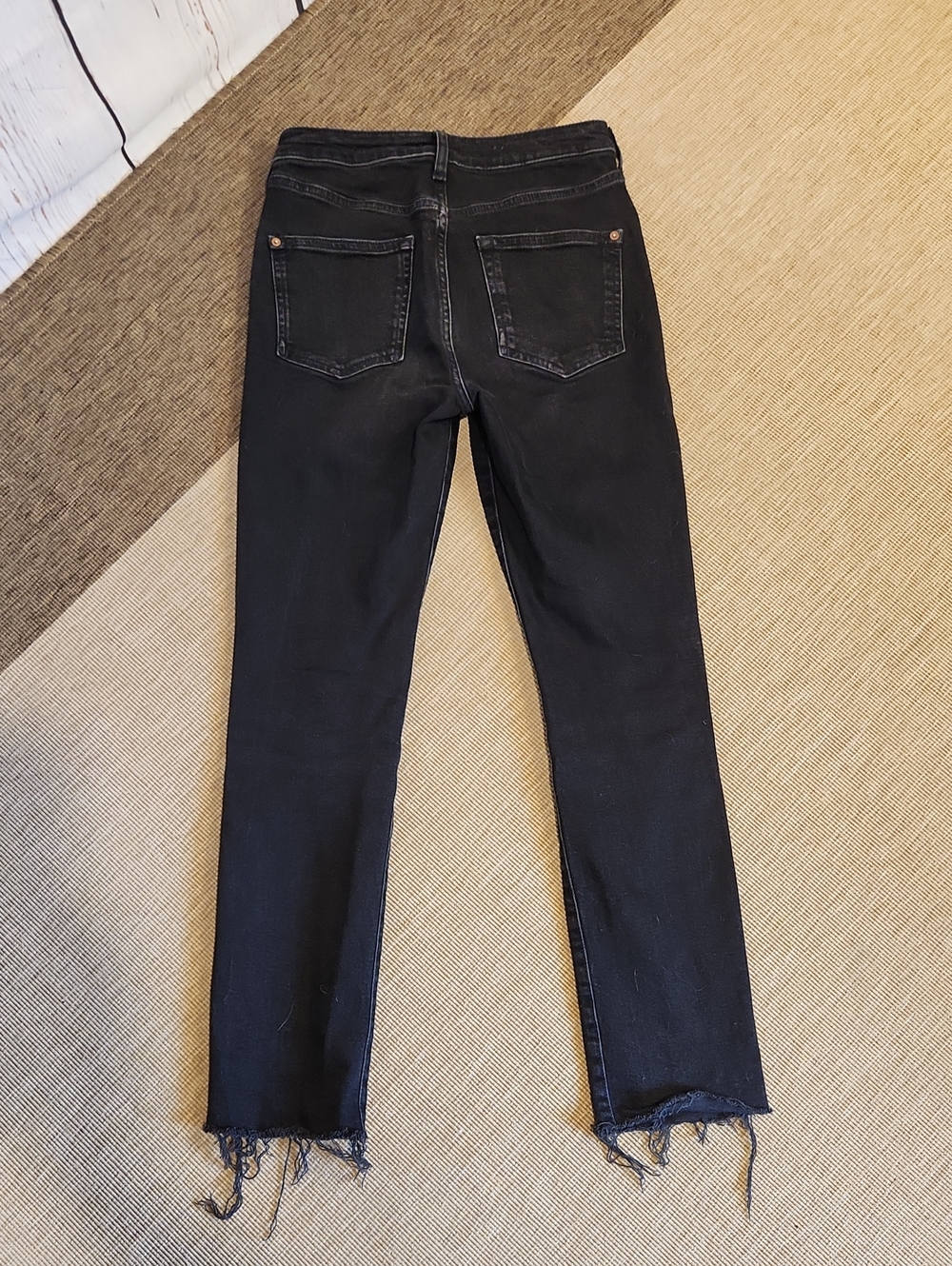 Pilcro The Cigarette Raw Hem Jeans Washed Black 28 - Picture 5 of 11